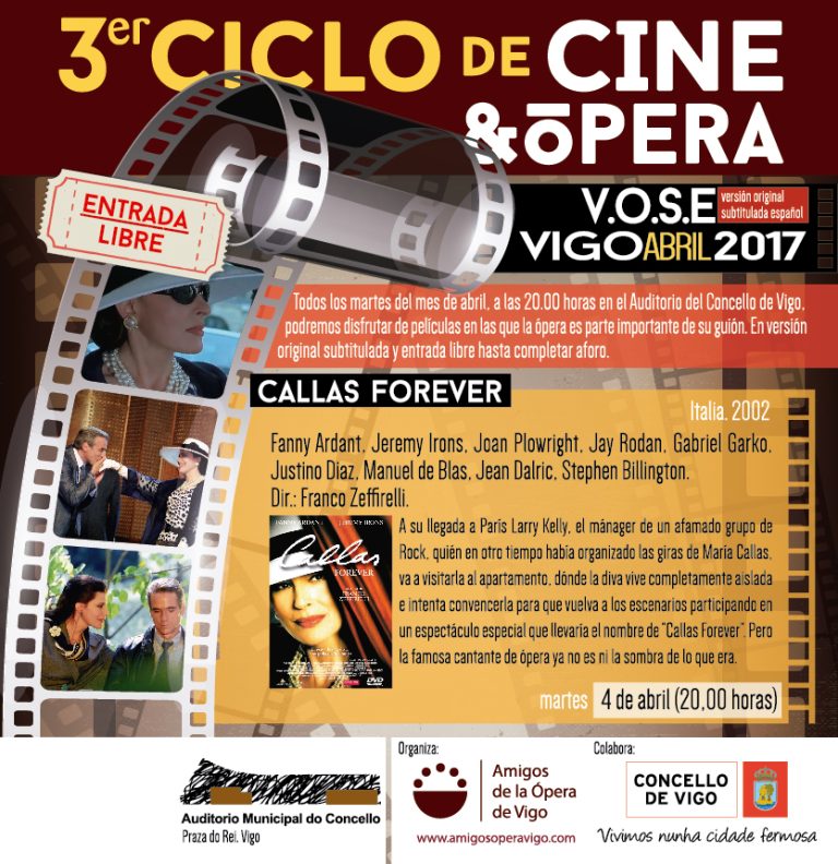 Proyección. «Callas Forever». Entrada Libre