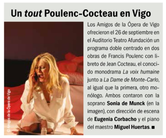 Ópera Actual. La  Voz Humana