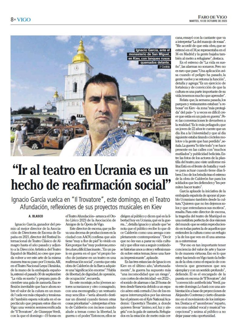 Faro de Vigo Entrevista a Ignacio García