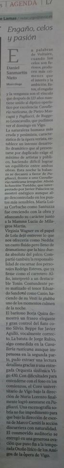 Crítica de nuestro programa doble en «La Voz de Galicia»