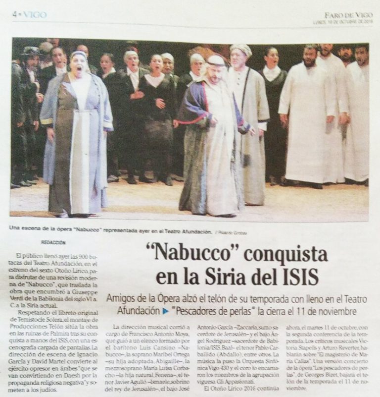 Crítica Nabucco en Faro de Vigo