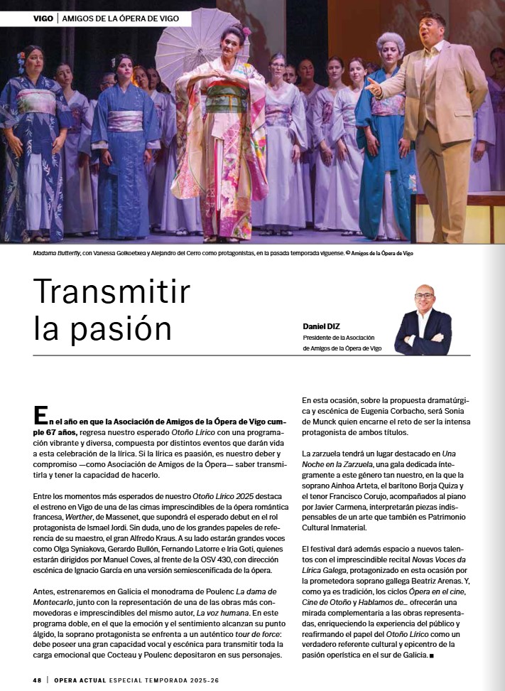 Ópera Actual. Especial temporadas Líricas.