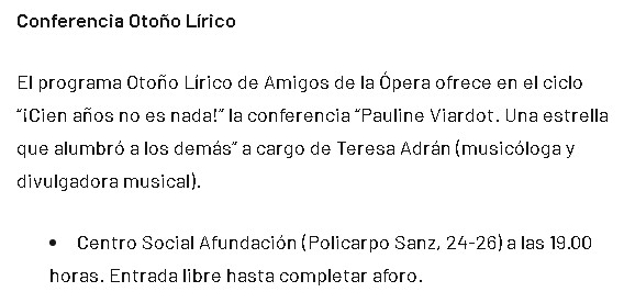 Faro de Vigo. Conferencia «Pauline Viardot. Una estrella que alumbró a los demás»