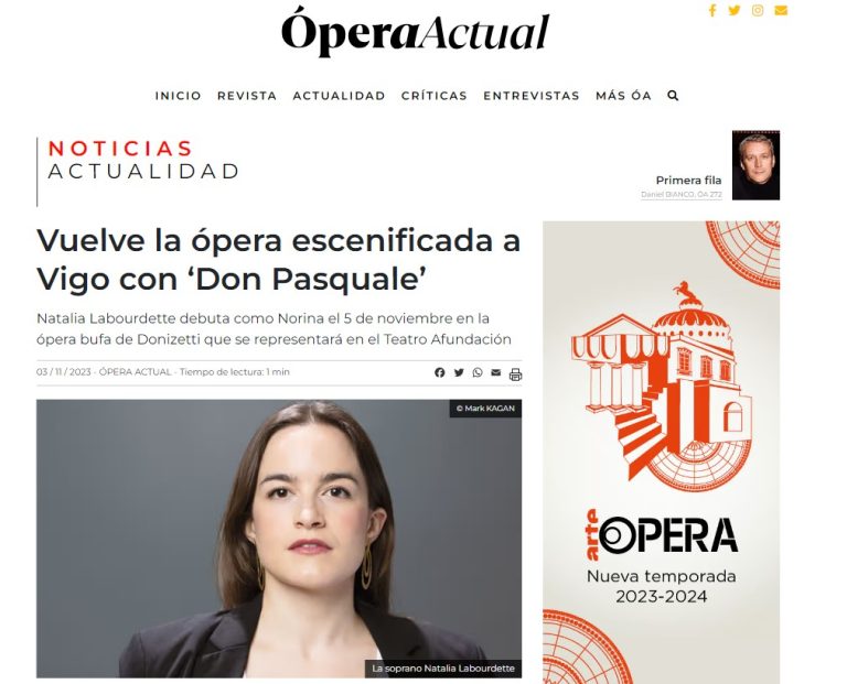 Ópera Actual. Don Pascuale