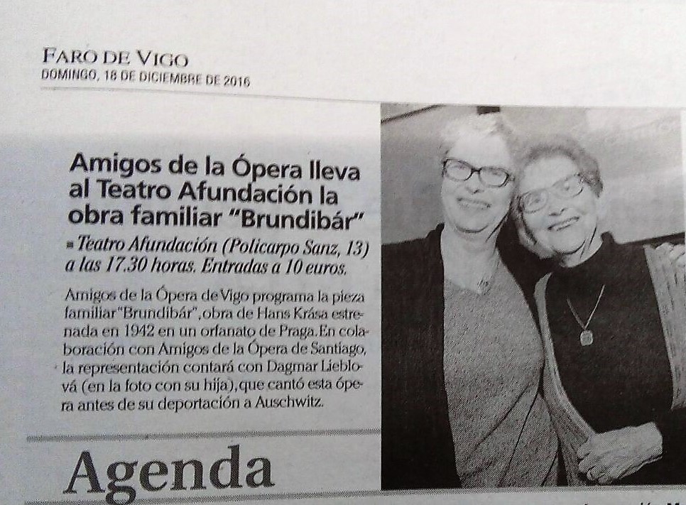 Dagmar Lieblová, superviviente de Tezerín mañana en nuestro Brundibar