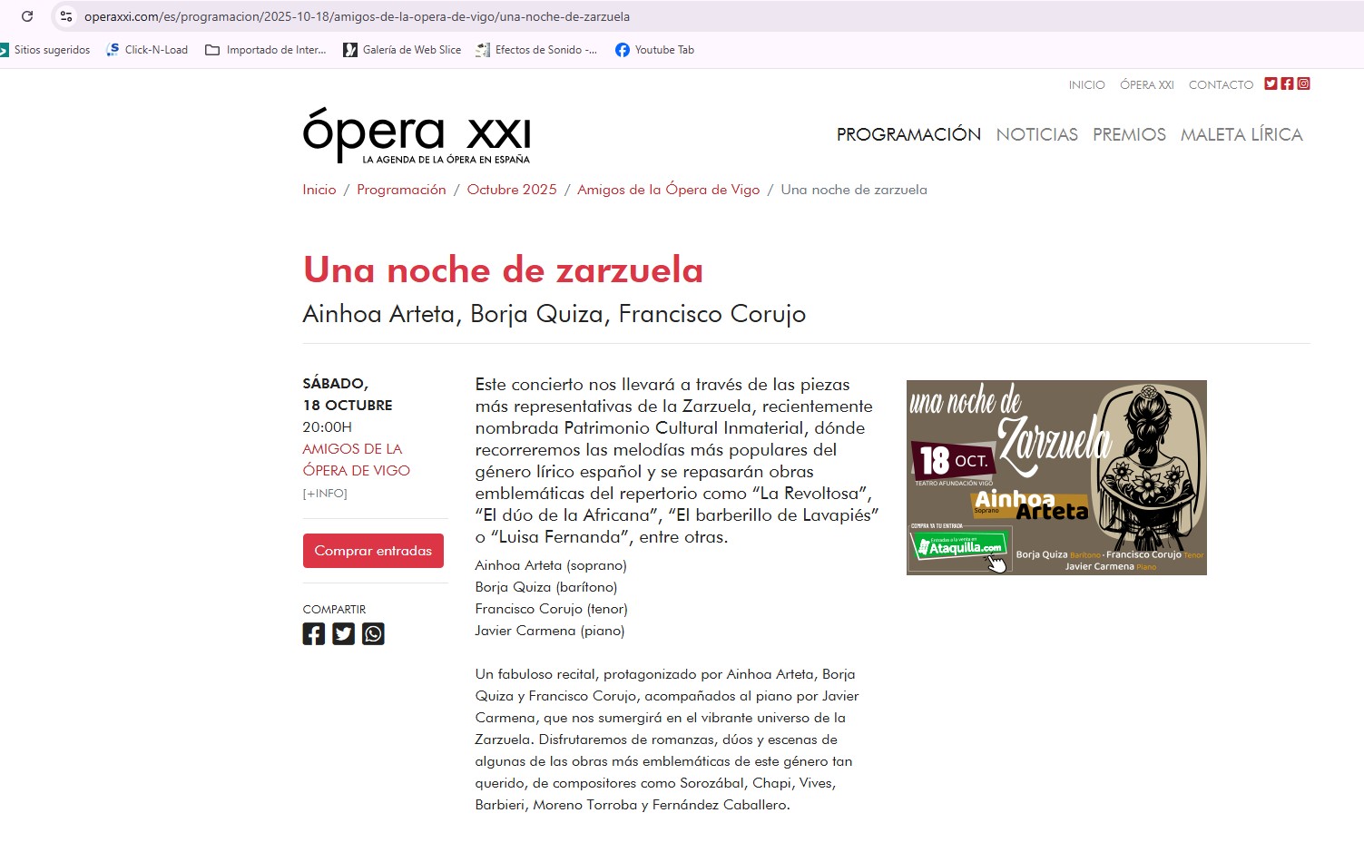 Ópera XXI. Temporada Ópera
