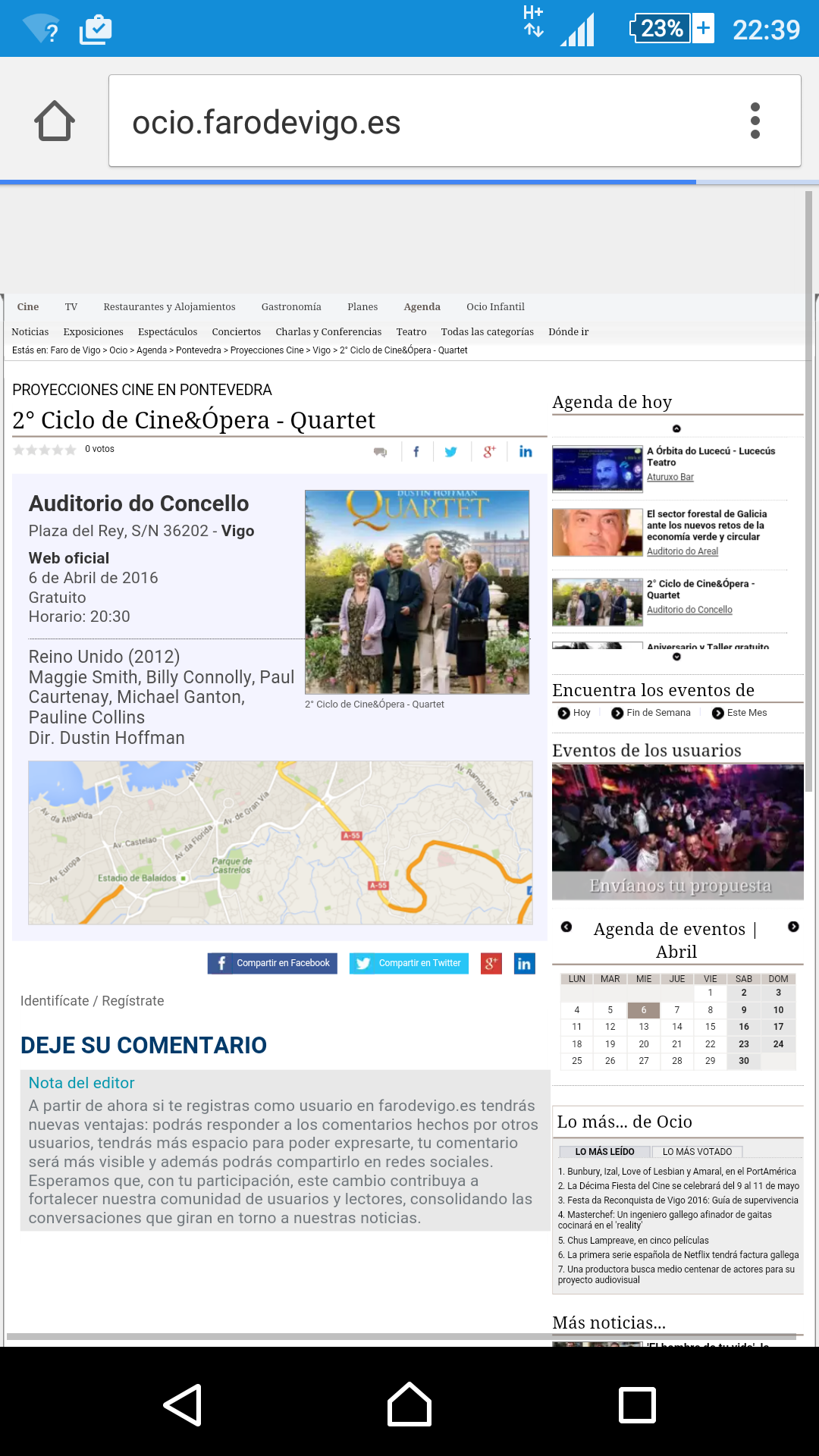 La primera película de nuestro ciclo en medios.